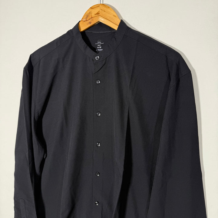 MICHAEL STRAHAN BEN COLLAR PERFORMANCE SHIRT WITH STRETCH BLACK COLOUR
