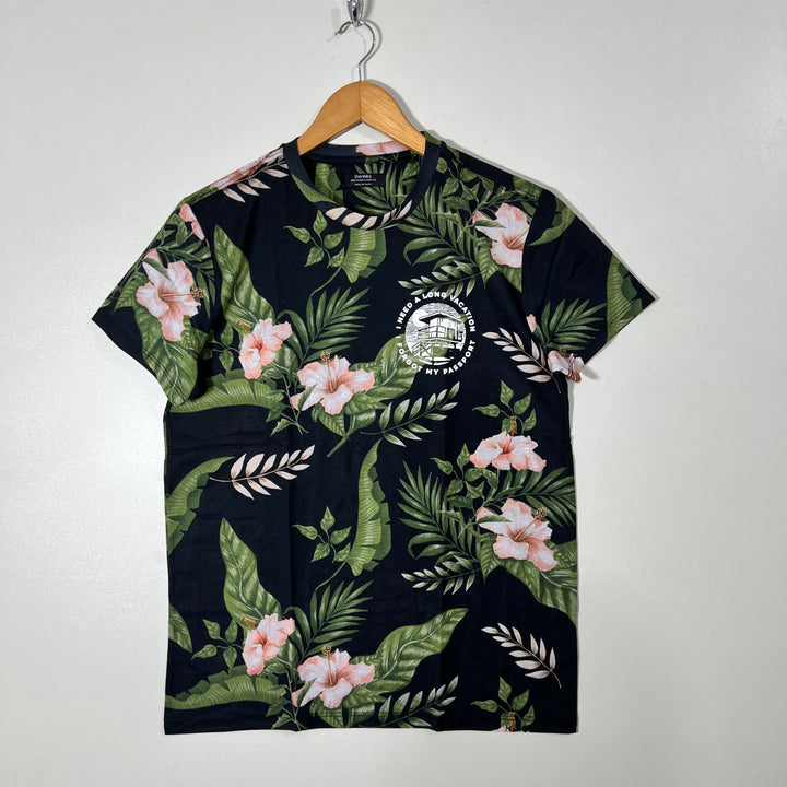 BERSHKA PRINTED COTTON TSHIRT