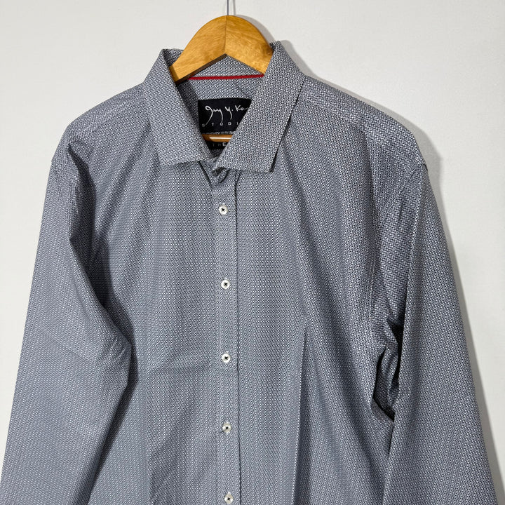 JAY Y KO STUDIO PRINTED PERFORMANCE SHIRT WITH STRETCH