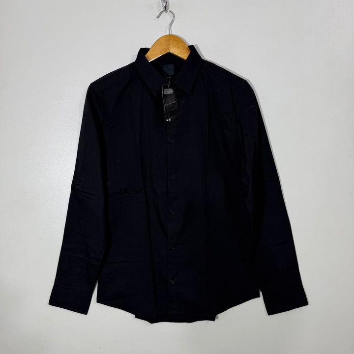 H&M SLIM FIT EASY IRON COTTON SHIRT BRA NEW BLACK COLOUR