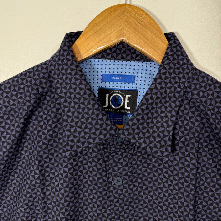 JOSEPH ABBOUD SLIM FIT PRINTED CASUAL COTTON SHIRT
