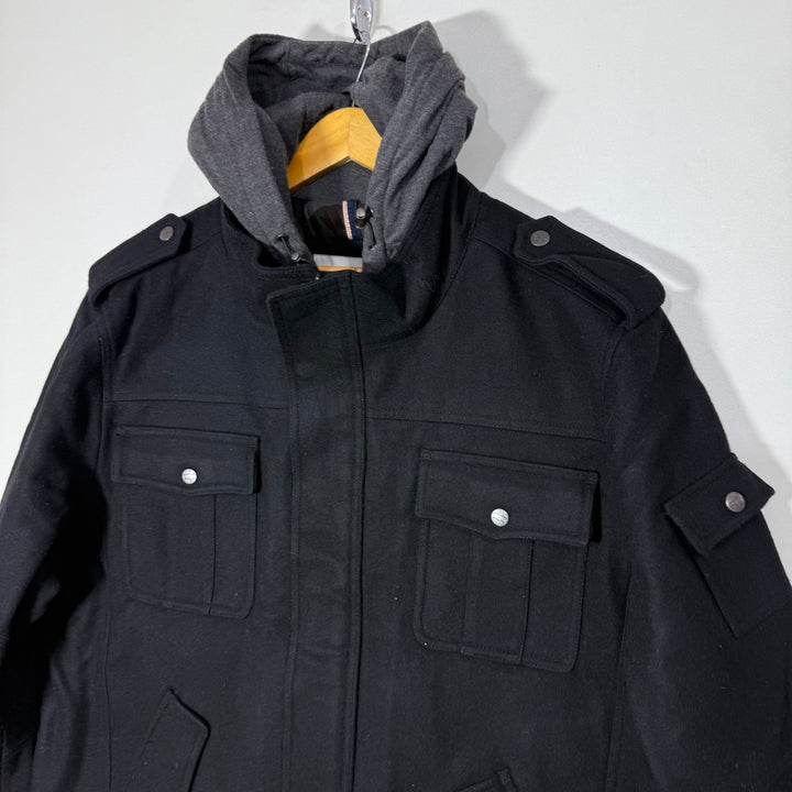 LEVIS DOUBLE POCKETS WOOL JACKET WITH HOOD