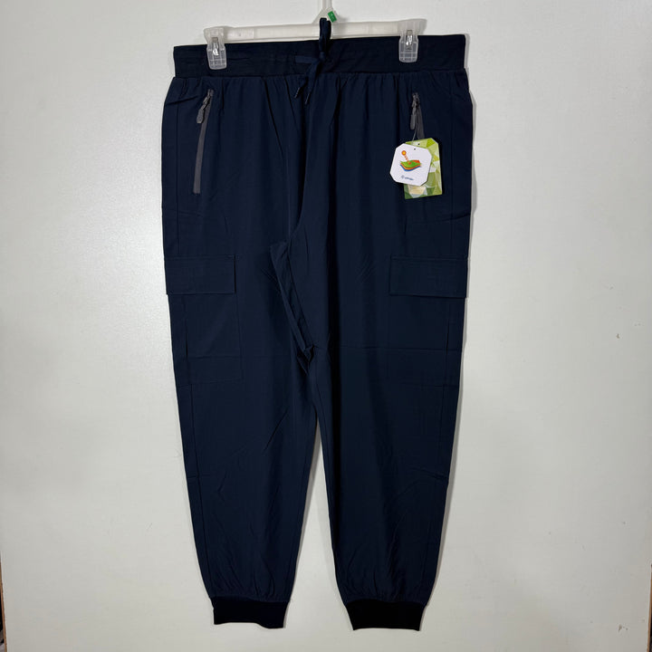 LIBIN HYBRID CARGO TROUSER BRAND NEW WITH STRETCH SIDE ZIP POCKETS BLUE COLOUR