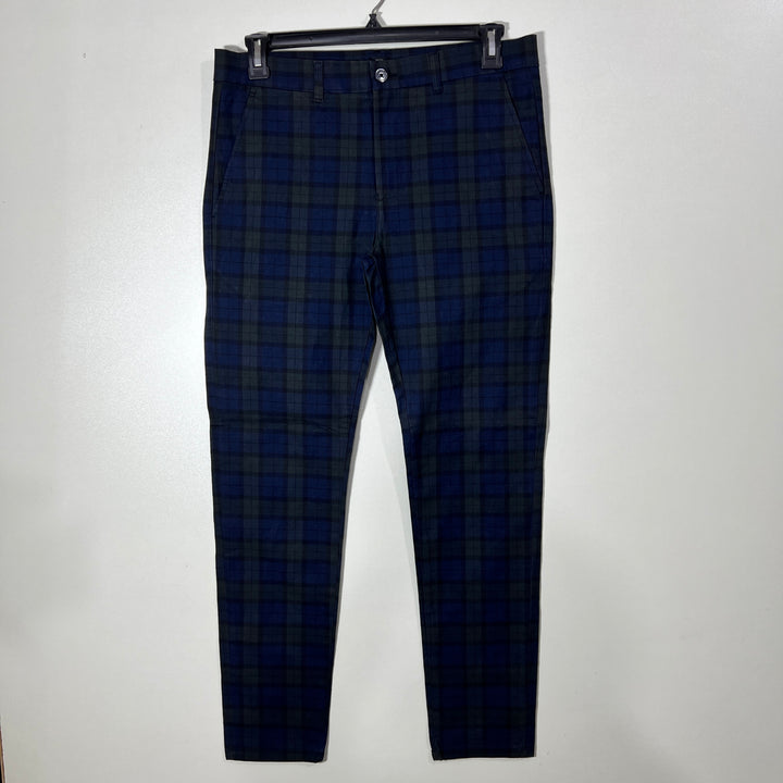 RIVER ISLAND SLIM FIT CHECKERED COTTON CHINO PANT WITH STRETCH