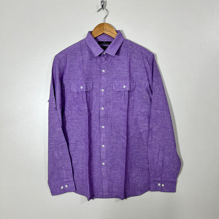 MARC ANTHONY DOUBLE POCKETS LINEN SHIRT