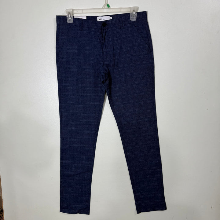 YD SKINNY FIT CHECKERED CHINO PANT BRAND NEW WITH STRETCH BLUE COLOUR