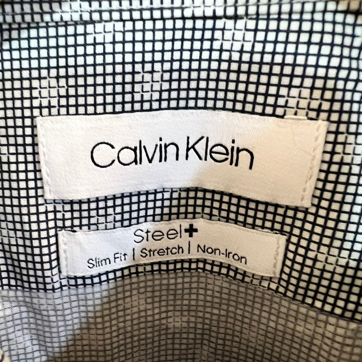 CALVIN KLEIN SLIM FIT NON IRON STEEL+ SEMI FORMAL COTTON SHIRT WITH STRETCH