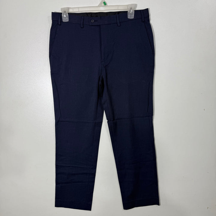 BROOK TAVERNER TEXTURED SLIM FIT DRESS PANT BLUE COLOUR