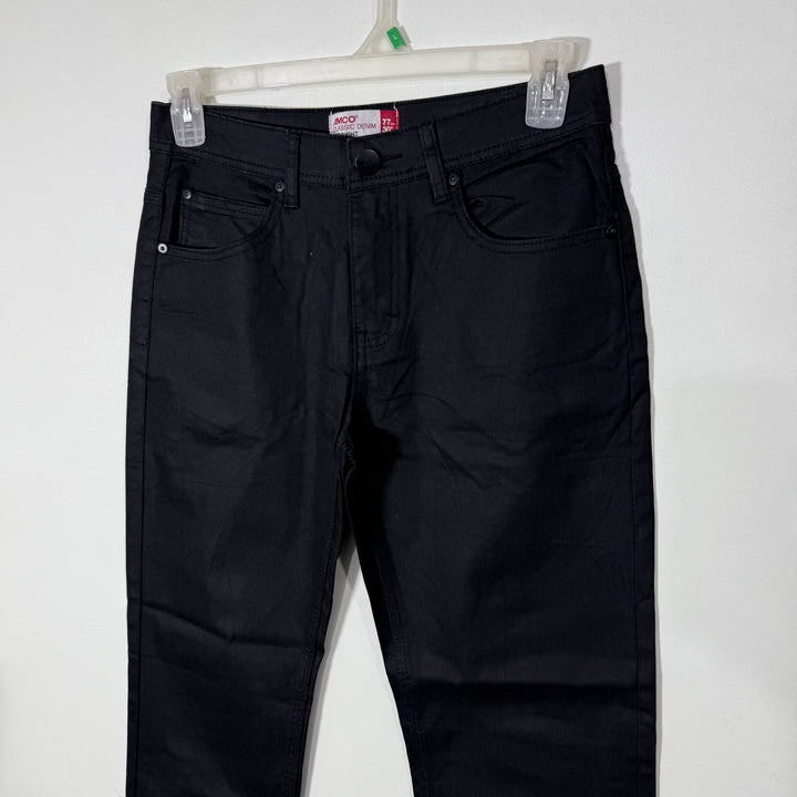 AMCO STRAIGHT FIT DENIM PANT WITH STRETCH BLACK COLOUR