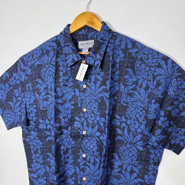 EDDIE BAUER HALF SLEEVES PRINTED LINEN SHIRT BRAND NEW