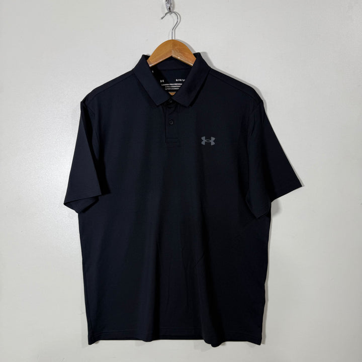 UNDER ARMOUR PERFORMANCE SPORT POLO TSHIRT BLACK COLOUR