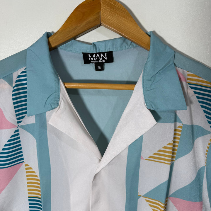 BOOHOOMAN SAFARI COLLAR HALF SLEEVES HAWAI SHIRT