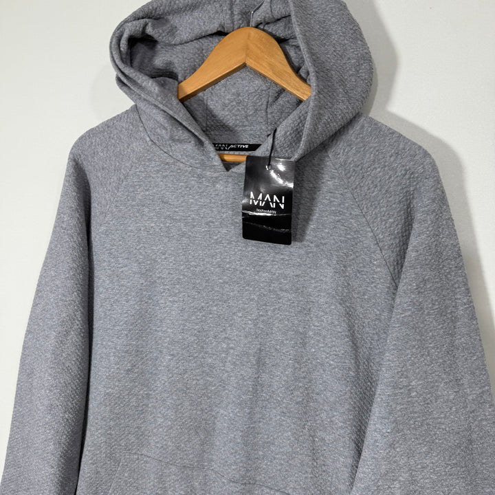 BOOHOOMAN ACTIVE TECH KNIT HOODIE BRAND NEW GREY COLOUR