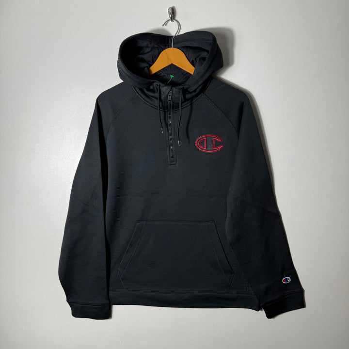 CHAMPION HALF ZIP SPORT HOODIE INNER FLEECE DARK GREY COLOUR