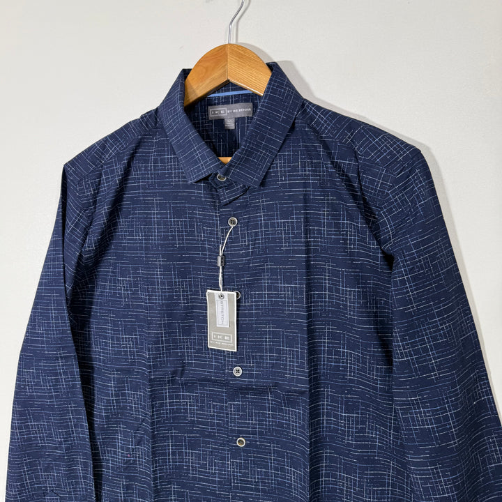 IKE BY IKE BEHAR COTTON SHIRT BRAND NEW BLUE COLOUR WITH STRETCH