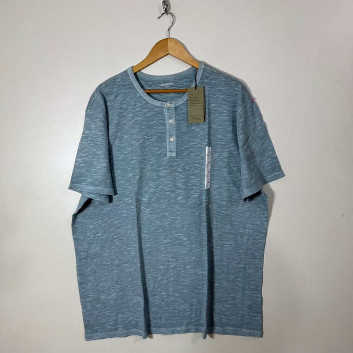 GOOD FELLOW &CO HENLEY TYE DYE COLLAR COTTON TSHIRT BRAND NEW