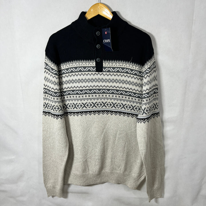 CHAPS 4 BUTTON PULLOVER SWEATER BRAND NEW