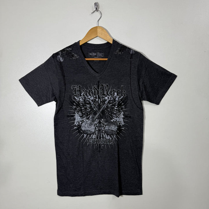 HARD ROCK V NECK COTTON TSHIRT