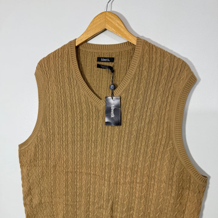 ASHWORTH V NECK  SLEEVES LESS SWEATER BRAND NEW