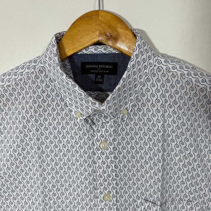 BANANA REPUBLIC STANDARD FIT SOFT WASHED BUTTON DOWN HALF SLEEVES COTTON SHIRT