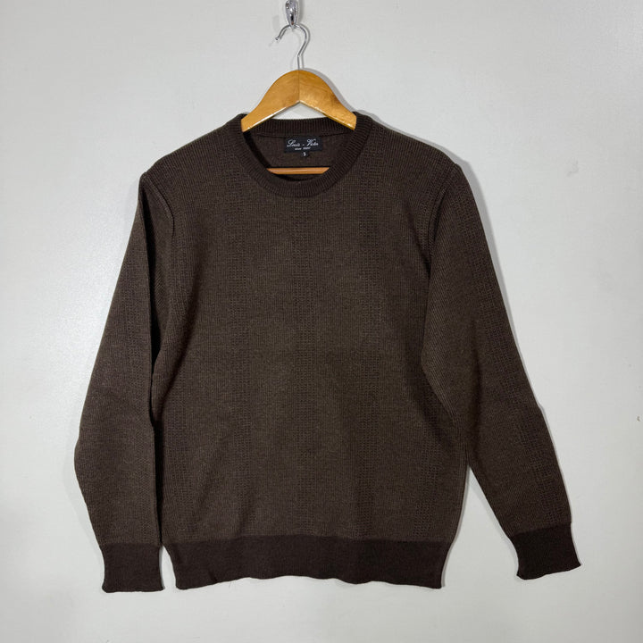 LOUIS VICTOR KNITED COTTON SWEATER BROWN COLOUR