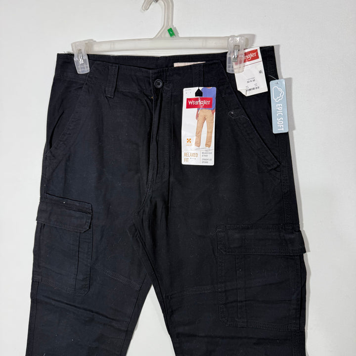 WRANGLER RELAXED FIT CARGO COTTON PANT BRA NEW BLACK COLOUR
