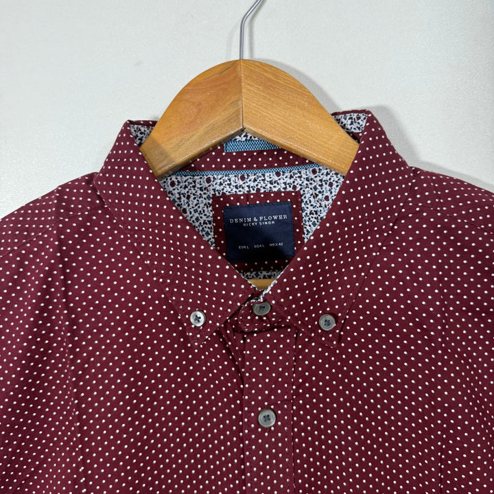 DENIM & FLOWER BUTTON DOWN CASUAL COTTON SHIRT