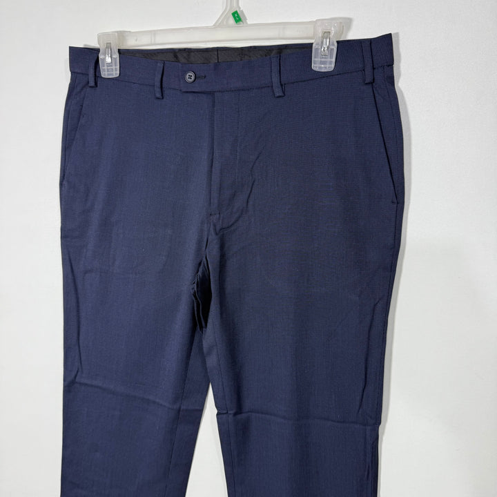 BROOK TAVERNER TEXTURED SLIM FIT DRESS PANT BLUE COLOUR