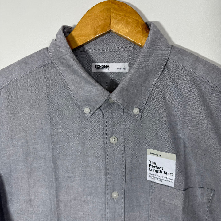 SONOMA BUTTON DOWN OXFORD COTTON SHIRT BRAND NEW GREY COLOUR