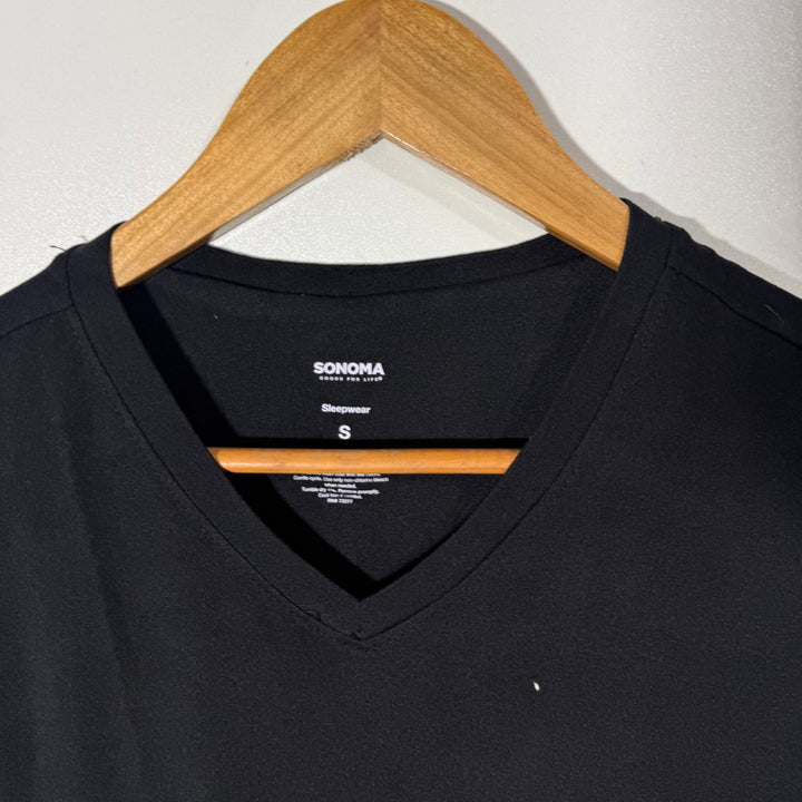 SONOMA SOFT TOUCH V NECK COTTON TSHIRT BLACK COLOUR
