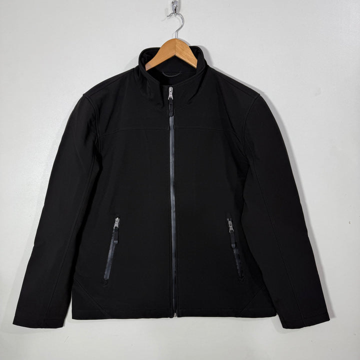 GUESS SOFT SHELL WINDBREAKER JACKET INNER FLEECE BLACK COLOUR