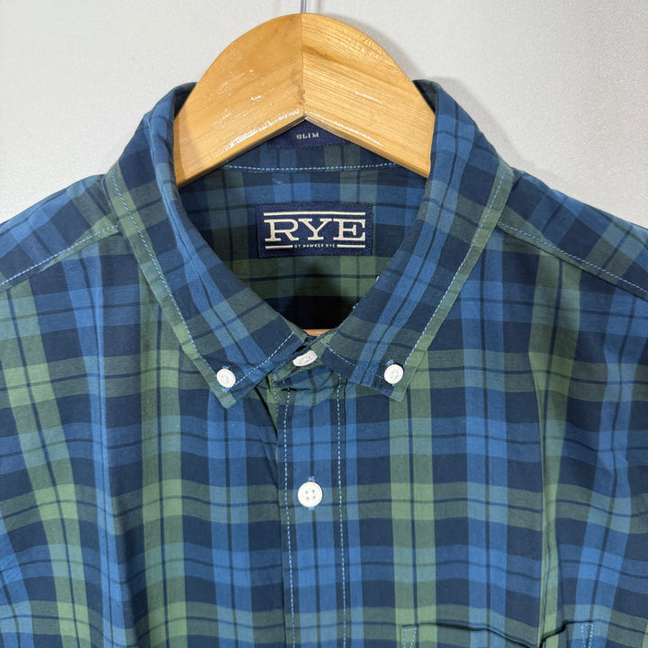 RYE BUTTON DOWN CASUAL COTTON SHIRT BRAND BEW