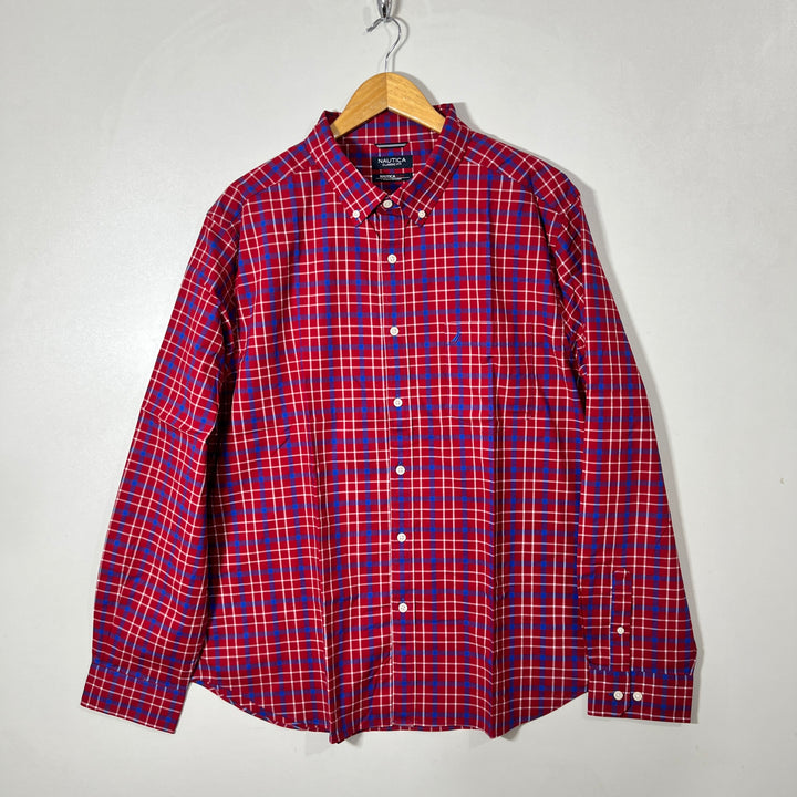NAUTICA FLEX BUTTON DOWN CHECKERED SHIRT