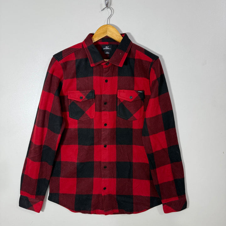 ONEILL DOUBLE POCKETS TECH BUTTON SOFT TOUCH FLANNEL CHECKERED SHIRT
