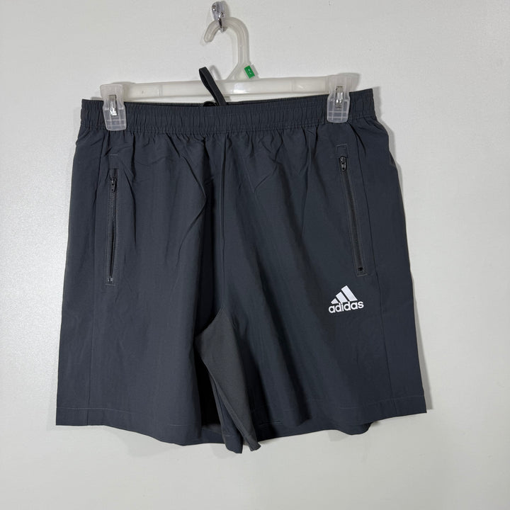 ADIDAS PRIMEGREEN ULTRA LIGHT WEIGHT PARACHUTE TRAINING SHORT WITH SIDE ZIP POCKETS GREY COLOUR