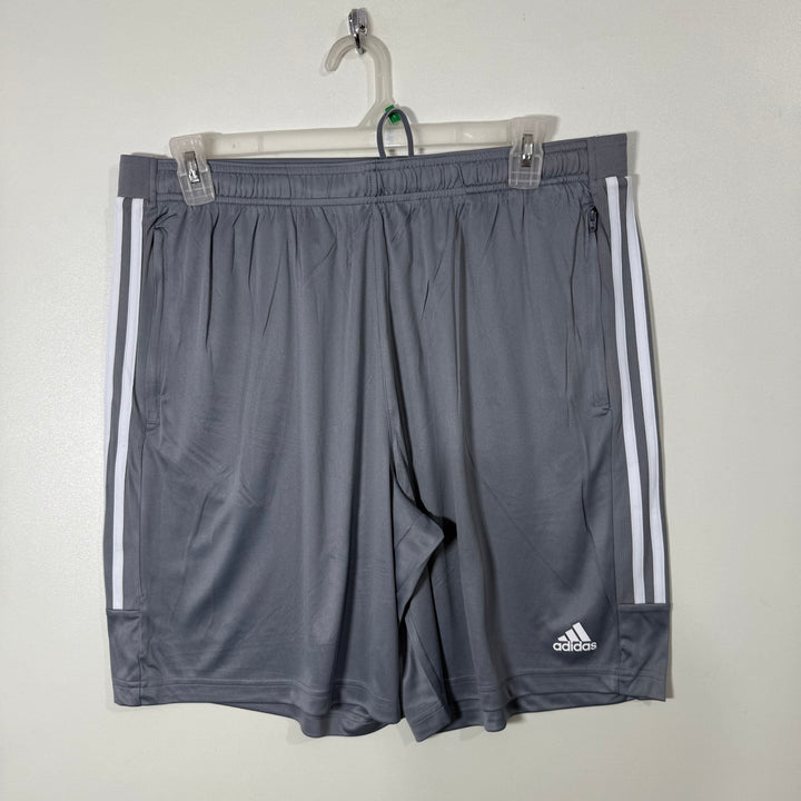 ADIDAS AEROREADY SPORT SHORT WITH SIDE ZIP POCKETS GREY COLOUR