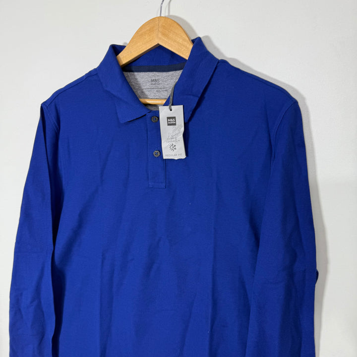 MARKS & SPENCER LONG SLEEVES COTTON POLO TSHIRT BRAND NEW
