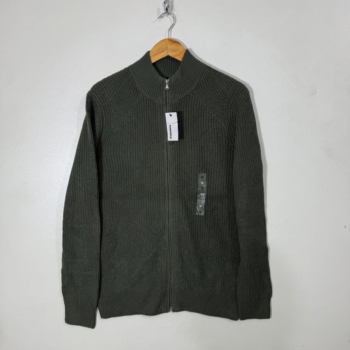 SONOMA KNITWEAR FULL ZIP SWEATER BRAND NEW GREEN COLOUR