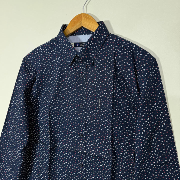 BEN SHERMAN BUTTON DOWN PRINTED CASUAL COTTON SHIRT