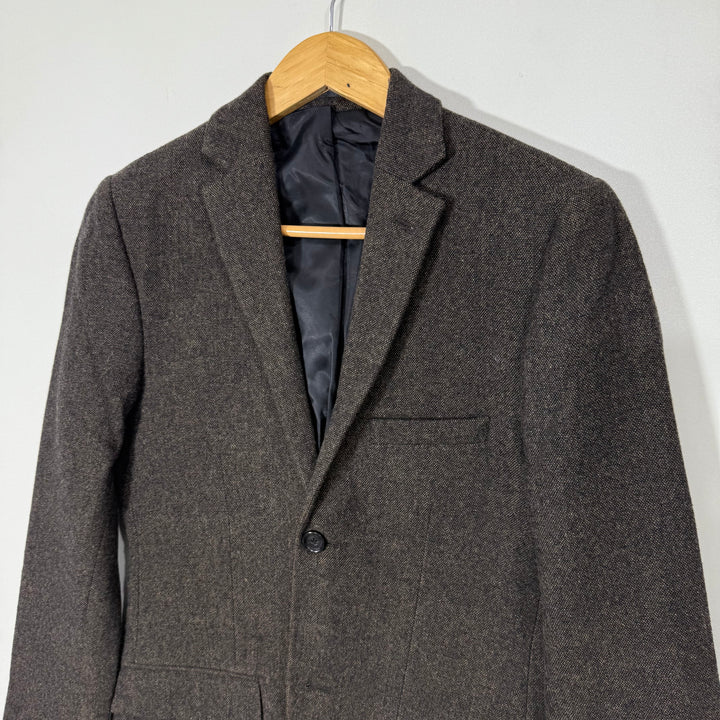 TOPMAN WOOL BLAZER COAT BROWN COLOUR