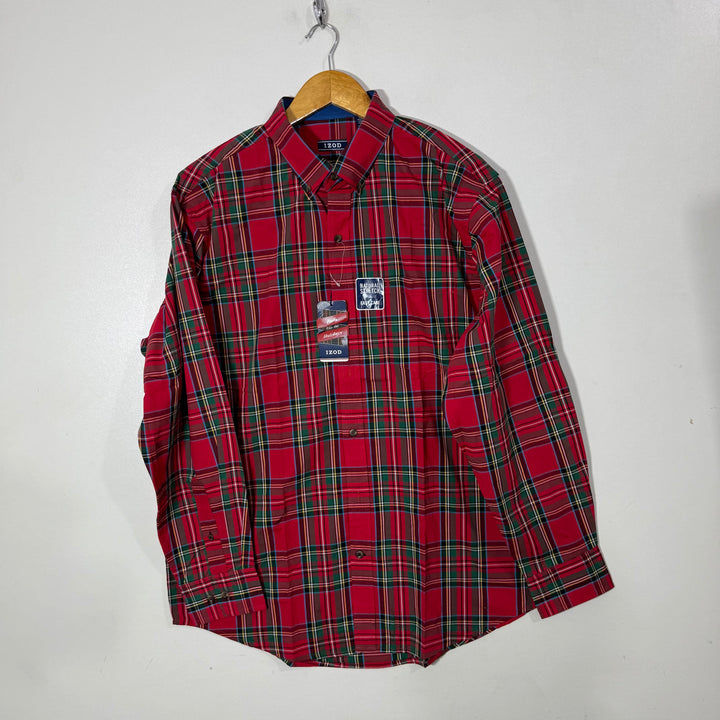 IZOD NATURAL STRETCH BUTTON DOWN CASUAL COTTON SHIRT BRAND NEW