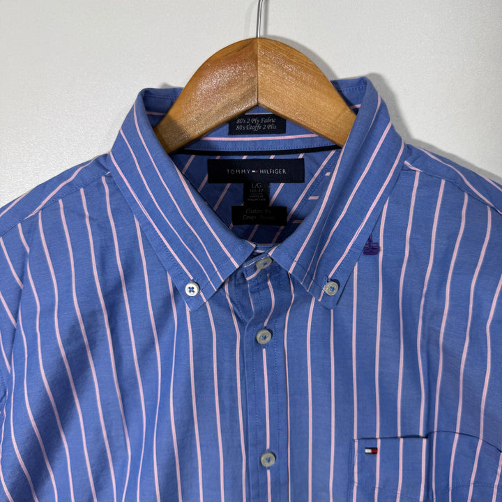 TOMMY HILFIGER CUSTOM FIT BUTTON DOWN CASUAL COTTON SHIRT