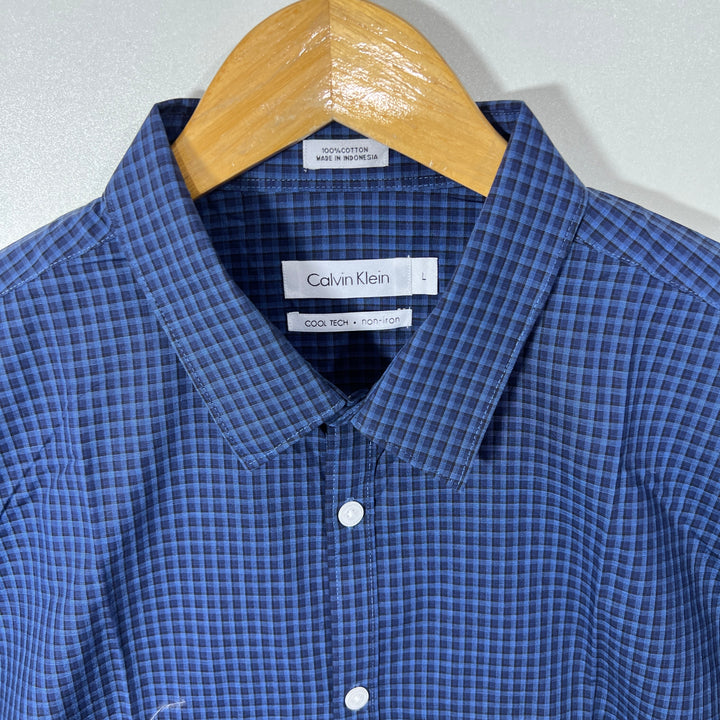 CALVIN KLEIN COOL TECH NON IRON CHECKERED SHIRT