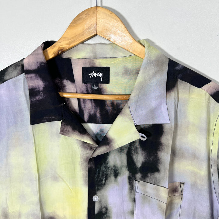 STUSSY SAFARI COLLAR HALF SLEEVES HAWAI SHIRT