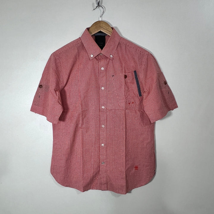 G STAR RAW BUTTON DOWN HALF SLEEVES CHECKERED SHIRT