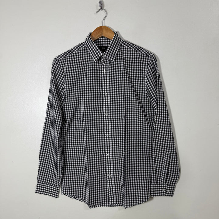 H&M SLIM FIT COTTON CHECKERED SHIRT