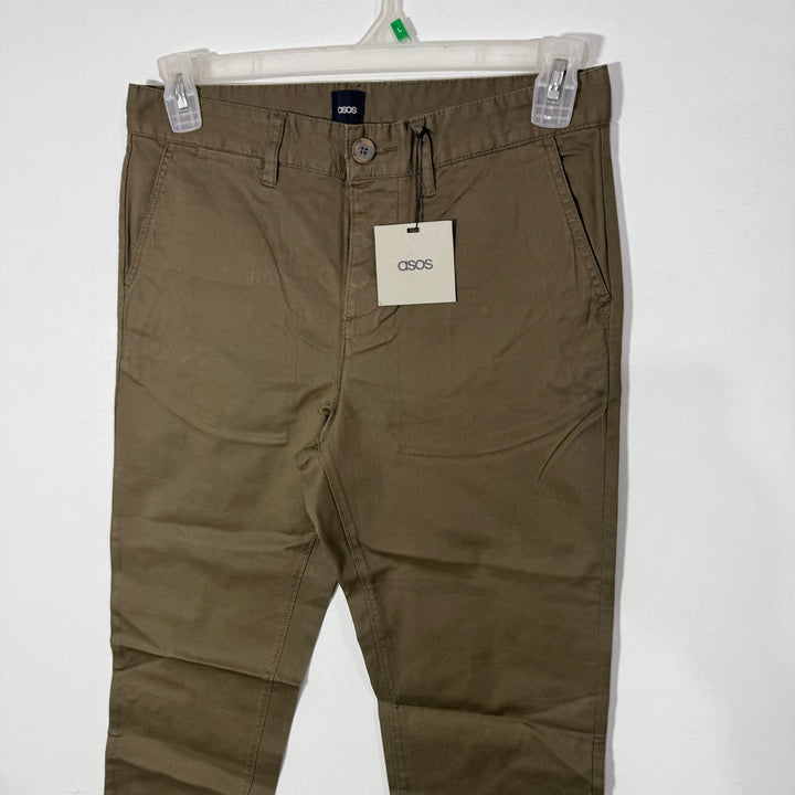 ASOS SKINNY FIT COTTON CHINO PANT WITH STRETCH GREEN COLOUR