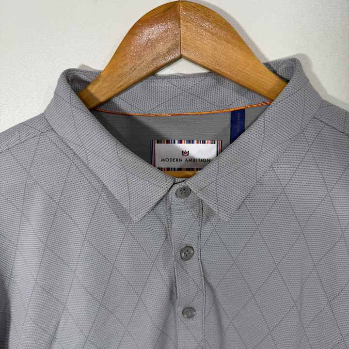 MODERN AMBITION BUTTON DOWN SPORT POLO TSHIRT GREY COLOUR FREE