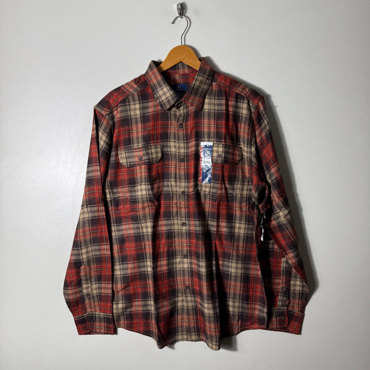 GEORGE BUTTON DOWN FLANNEL COTTON CHECKERED SHIRT BRAND NEW