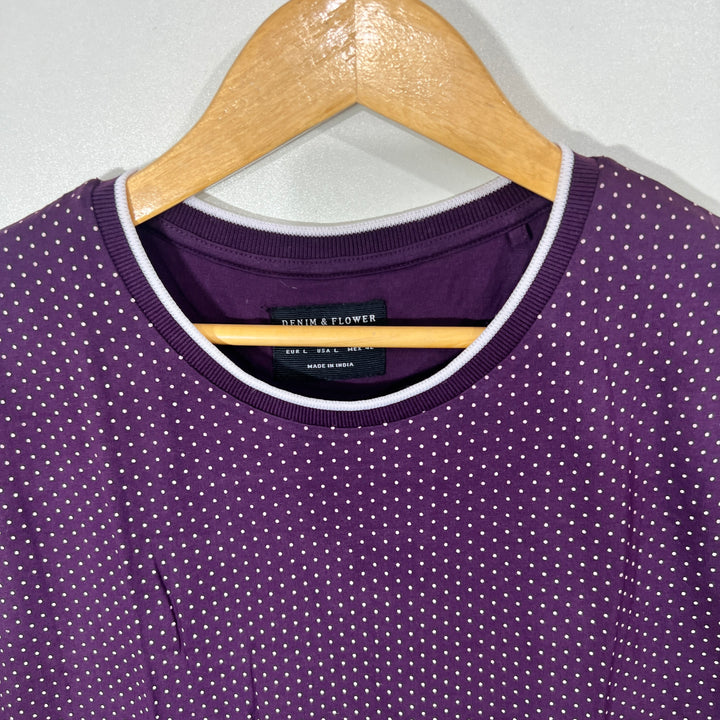 DENIM & FLOWER COTTON TSHIRT